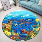 Tapis Rond Bleu Foncé