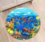 Tapis Rond Bleu Foncé