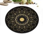 Tapis Rond Mandala Noir