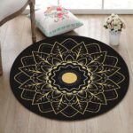 Tapis Rond Mandala Noir
