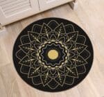 Tapis Rond Mandala Or