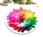 Tapis Rond Fleur Multicolore