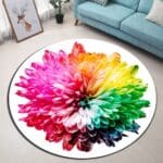 Tapis Rond Fleur Multicolore