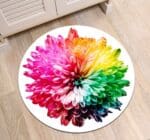 Tapis Rond Fleur Multicolore