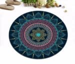 Tapis Rond Bleu Paon
