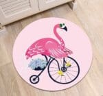 Tapis Rond Flamant Rose
