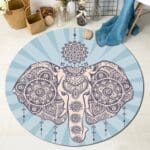 Tapis Rond Éléphant Indien