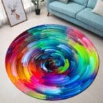 Tapis Rond Couleur Arc En Ciel