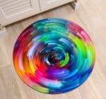 Tapis Rond Couleur Arc En Ciel