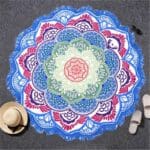 Tapis Rond Méditation Bleu