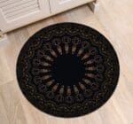 Tapis Rond Style Mandala Noir