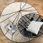 Tapis Rond Graphique Noir Et Blanc
