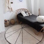 Tapis Rond Graphique Noir Et Blanc