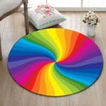 Tapis Rond Spirale Multicolore