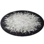 Tapis Rond Scandinave Noir et Blanc