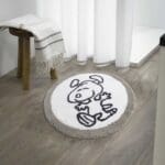 Tapis Rond Gris de Salle De Bain