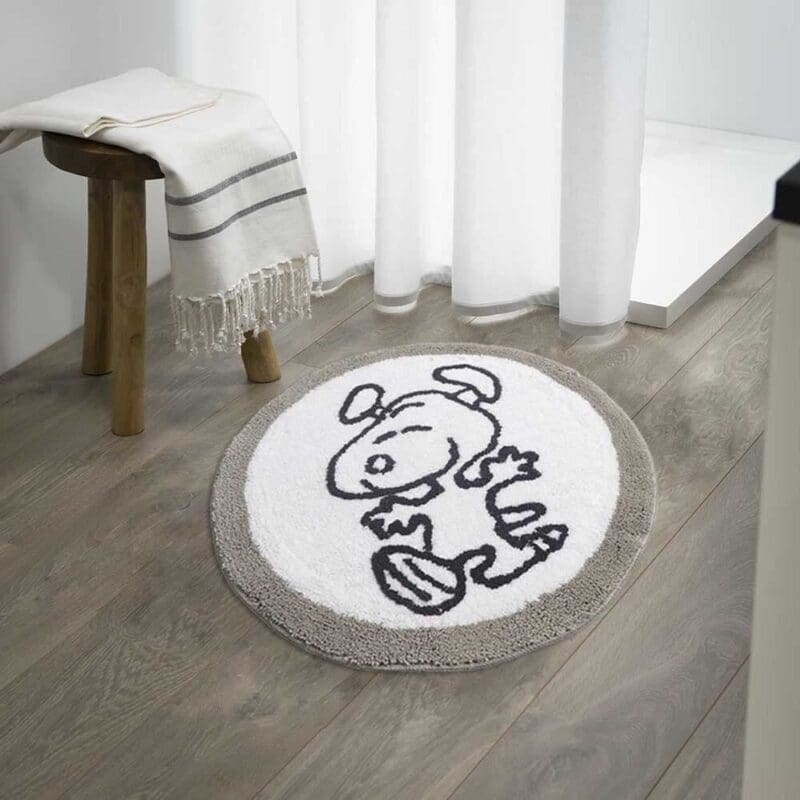 Tapis Rond Gris de Salle De Bain