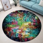 Tapis Rond Mur Coloré