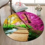Tapis Rond Jardin De Fleur