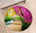 Tapis Rond Jardin De Fleur