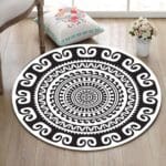 Tapis Rond Mandala Noir Et Blanc