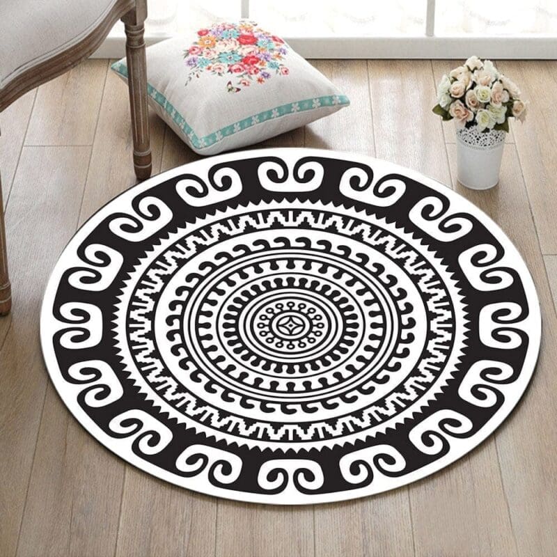 product-image-1333126455 Tapis Rond Mandala Noir Et Blanc