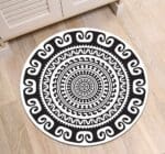 Tapis Rond Mandala Noir Et Blanc