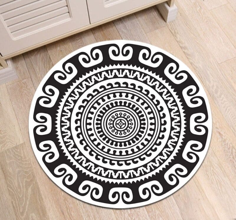 product-image-1333126457 Tapis Rond Mandala Noir Et Blanc