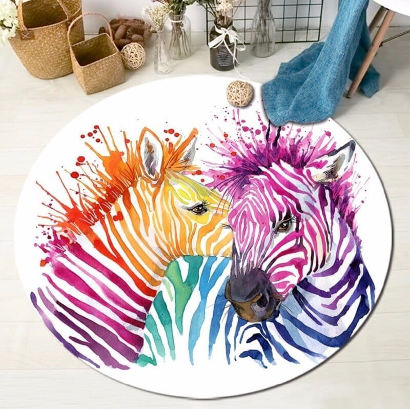 product-image-1333201133 Tapis Rond Zèbre Multicolore