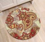 Tapis Rond Mandala Rouge