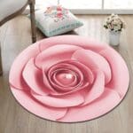 Tapis Rond Fleur Rose