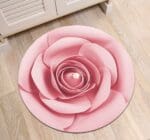 Tapis Rond Fleur Rose