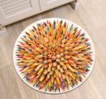 Tapis Rond Crayon Multicolore