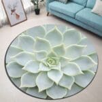 Tapis Rond Fleur De Lotus Blanche