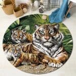 Tapis Rond Animaux Sauvage