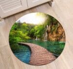 Tapis Rond Paysage Vert