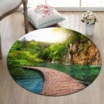 Tapis Rond Paysage Vert