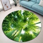 Tapis Rond Lamelles Bambou