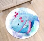 Tapis Rond Dauphin Bleu