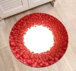 Tapis Rond Contour Rouge