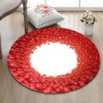 Tapis Rond Contour Rouge