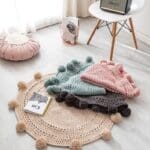 Tapis Rond Crochet Vert