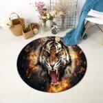 Tapis Rond Tigre Sauvage