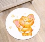 Tapis Rond Éléphant Enfant