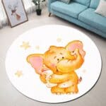 Tapis Rond Éléphant Enfant