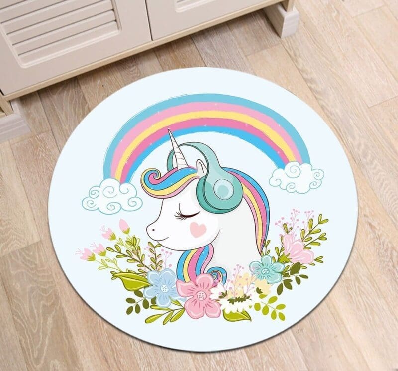 Tapis Rond Petite Fille