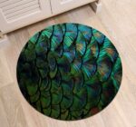 Tapis Rond Plumes De Paon