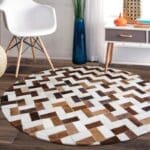 Tapis Rond Patchwork Cuir
