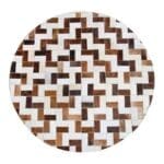 Tapis Rond Patchwork Cuir