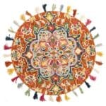 Tapis Rond Laine Feutrée Boules Multicolores